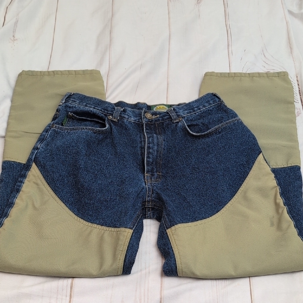 Cabelas Mens Work Wear Brush Guard Hunting Denim Jeans size 34x34